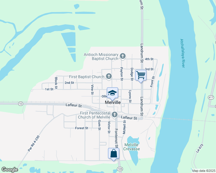 map of restaurants, bars, coffee shops, grocery stores, and more near 519 1st Street in Melville