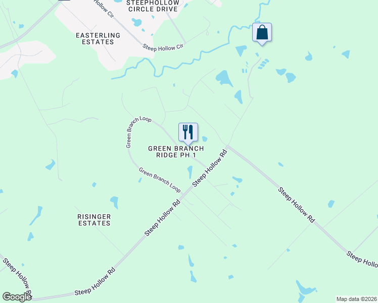 map of restaurants, bars, coffee shops, grocery stores, and more near 9237 Green Branch Loop in Bryan