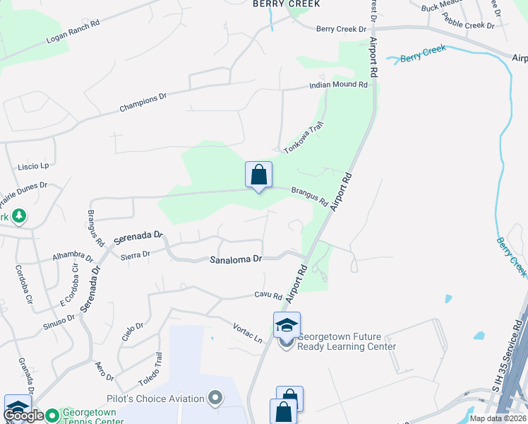 map of restaurants, bars, coffee shops, grocery stores, and more near 3204 Brangus Road in Georgetown