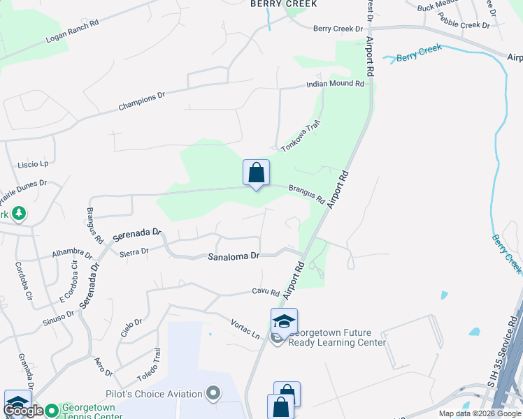 map of restaurants, bars, coffee shops, grocery stores, and more near 3201 Palo Duro Court in Georgetown