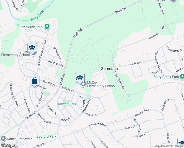 map of restaurants, bars, coffee shops, grocery stores, and more near 401 Bellaire Drive in Georgetown
