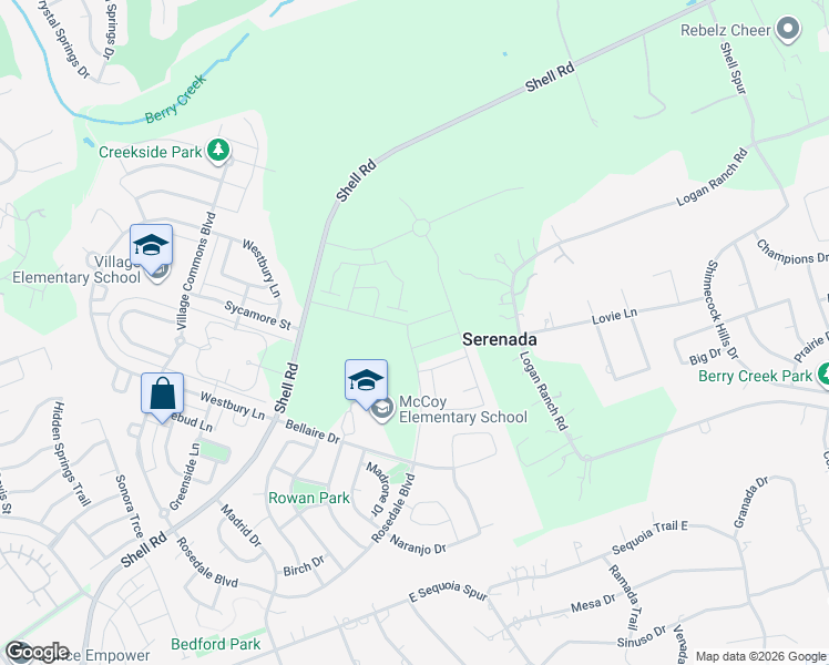 map of restaurants, bars, coffee shops, grocery stores, and more near 401 Bellaire Drive in Georgetown