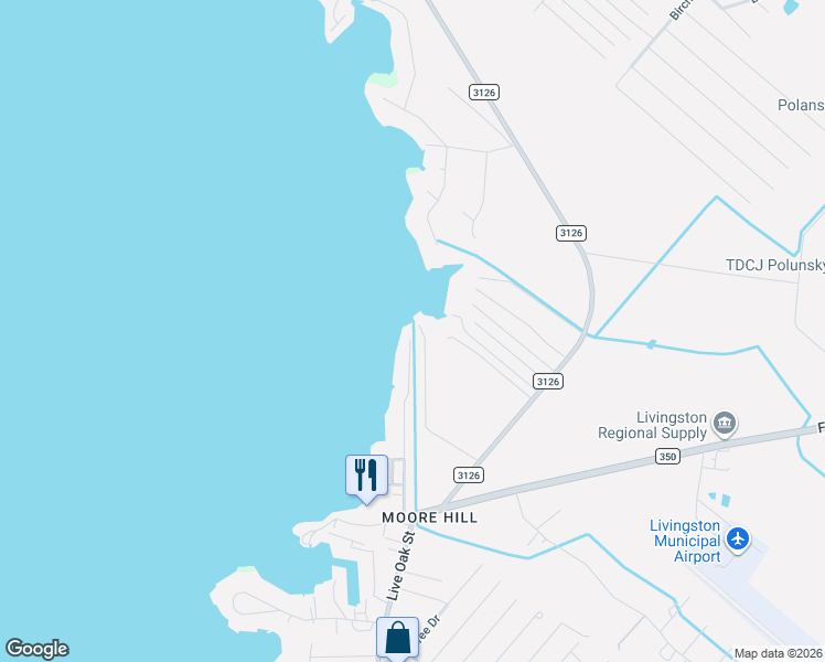 map of restaurants, bars, coffee shops, grocery stores, and more near 503 Sunset Shadows Boulevard in Livingston