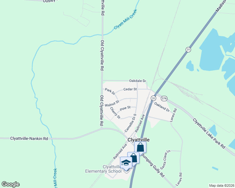 map of restaurants, bars, coffee shops, grocery stores, and more near 5016 Cedar Street in Valdosta