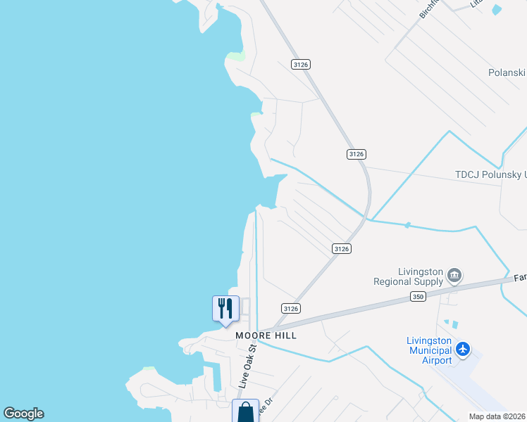 map of restaurants, bars, coffee shops, grocery stores, and more near 503 Sunset Shadows Boulevard in Livingston