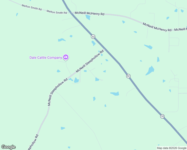 map of restaurants, bars, coffee shops, grocery stores, and more near 2354 McNeill Steephollow Road in Poplarville