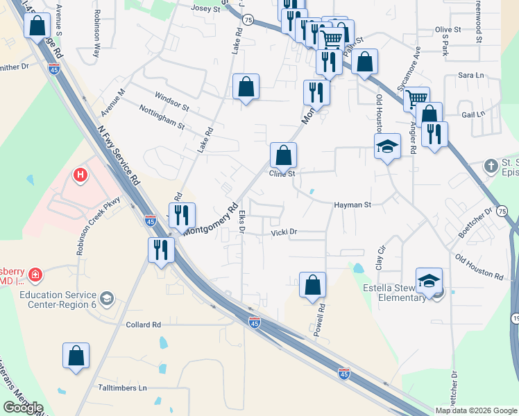 map of restaurants, bars, coffee shops, grocery stores, and more near 111 Bolero Way in Huntsville