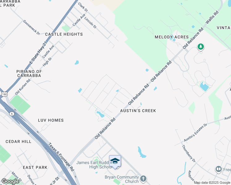 map of restaurants, bars, coffee shops, grocery stores, and more near 3177 Normandy Way in Bryan