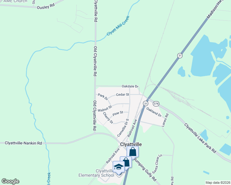 map of restaurants, bars, coffee shops, grocery stores, and more near 5016 Cedar St in Valdosta