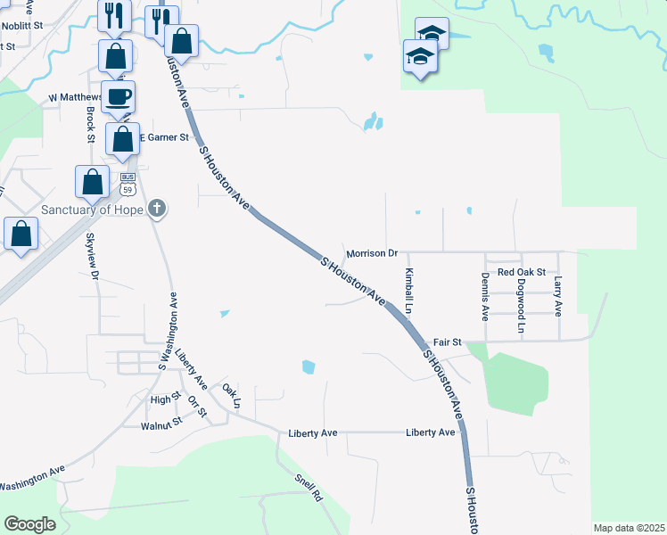 map of restaurants, bars, coffee shops, grocery stores, and more near 200 Morrison Drive in Livingston