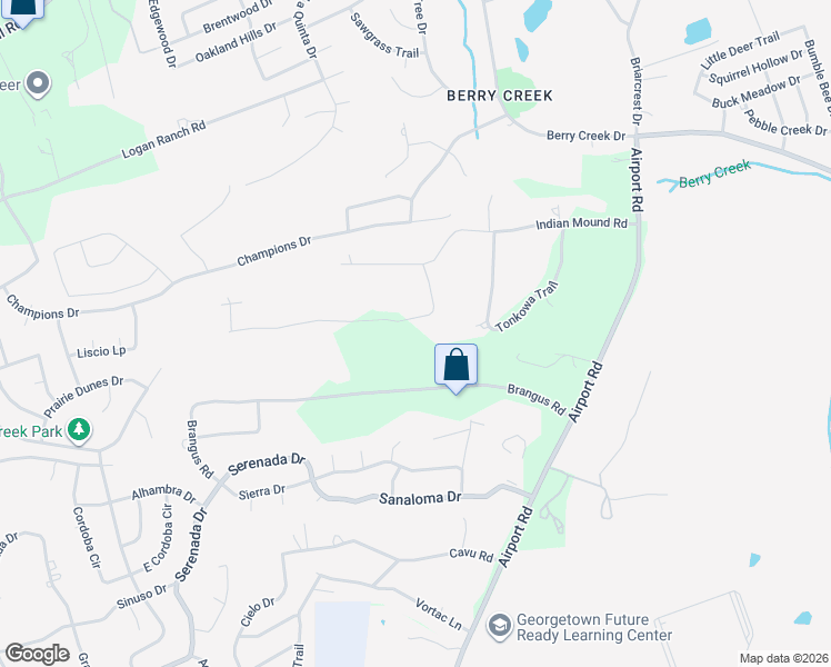 map of restaurants, bars, coffee shops, grocery stores, and more near 3311 Deer Trail in Georgetown