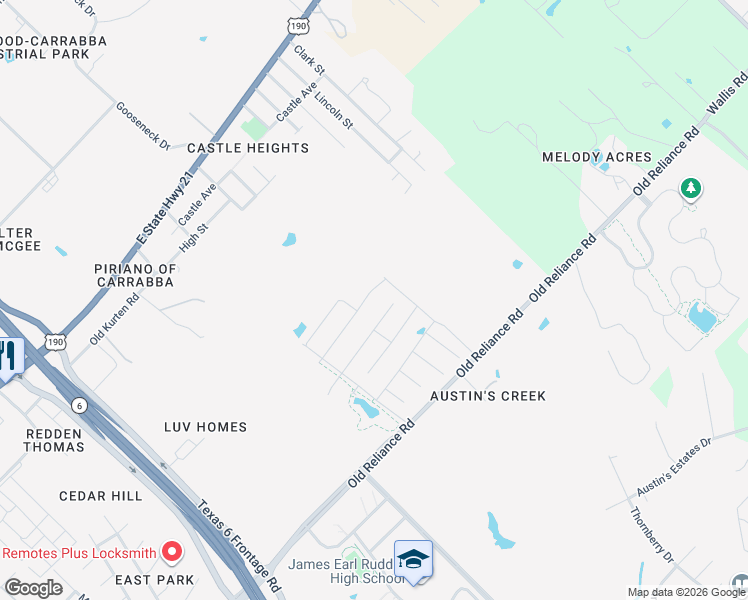 map of restaurants, bars, coffee shops, grocery stores, and more near 1100 Lincoln Street in Bryan
