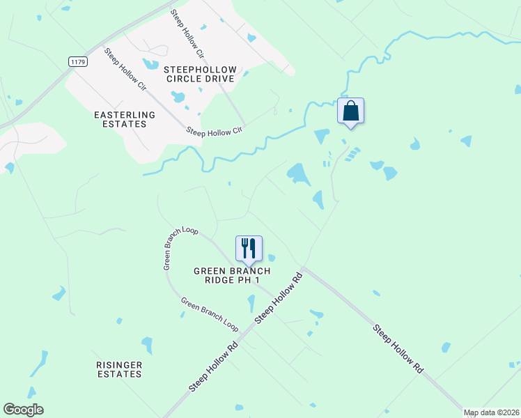 map of restaurants, bars, coffee shops, grocery stores, and more near 6434 Juliette Trail in Bryan
