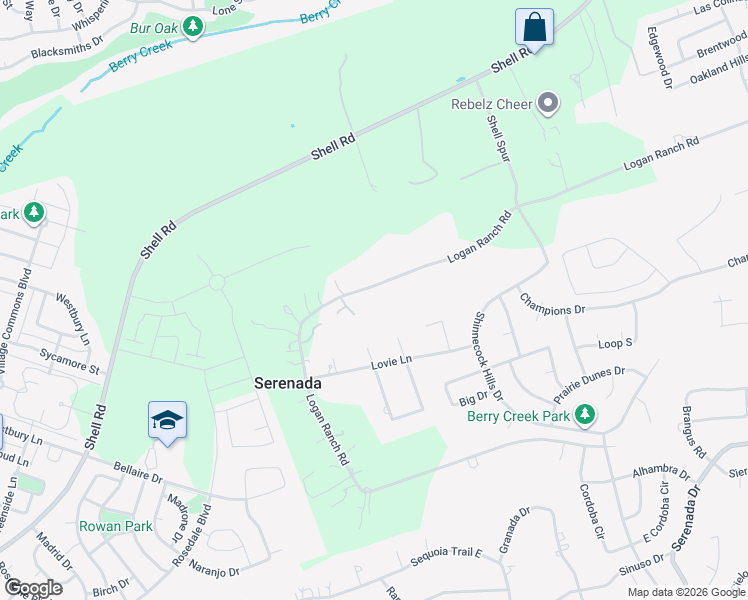 map of restaurants, bars, coffee shops, grocery stores, and more near 296 Logan Ranch Road in Georgetown