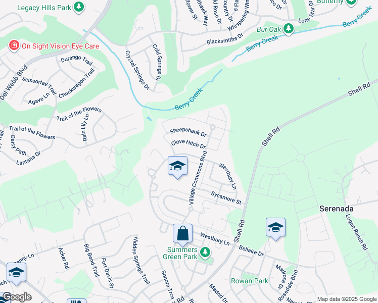 map of restaurants, bars, coffee shops, grocery stores, and more near 539 Westbury Lane in Georgetown
