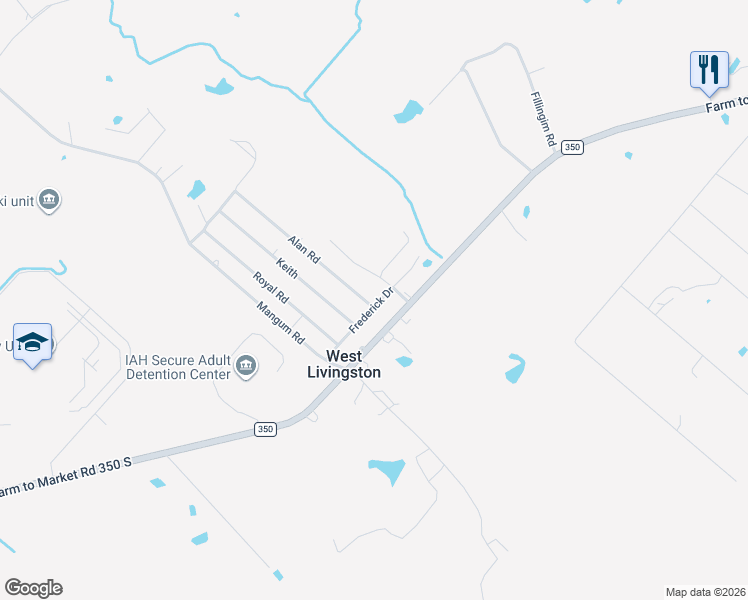 map of restaurants, bars, coffee shops, grocery stores, and more near 185 Alan Rd in Livingston