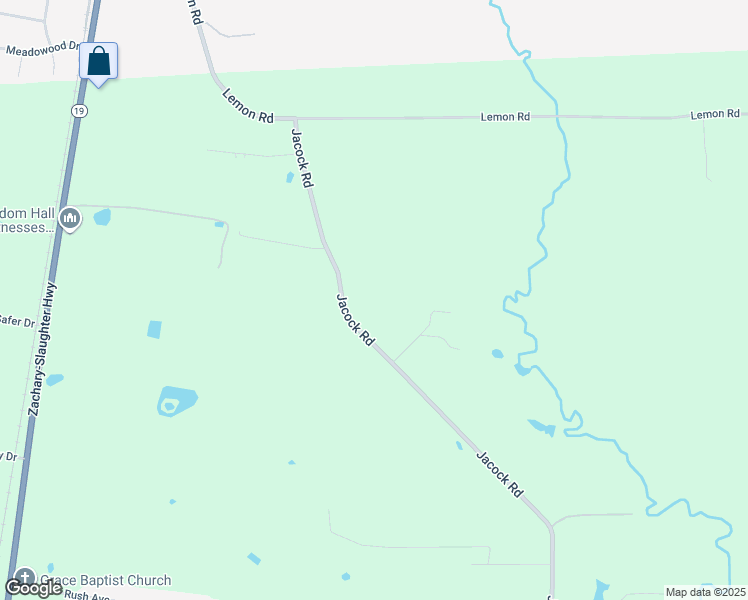 map of restaurants, bars, coffee shops, grocery stores, and more near 6131 Upper Asbury Lane in Zachary