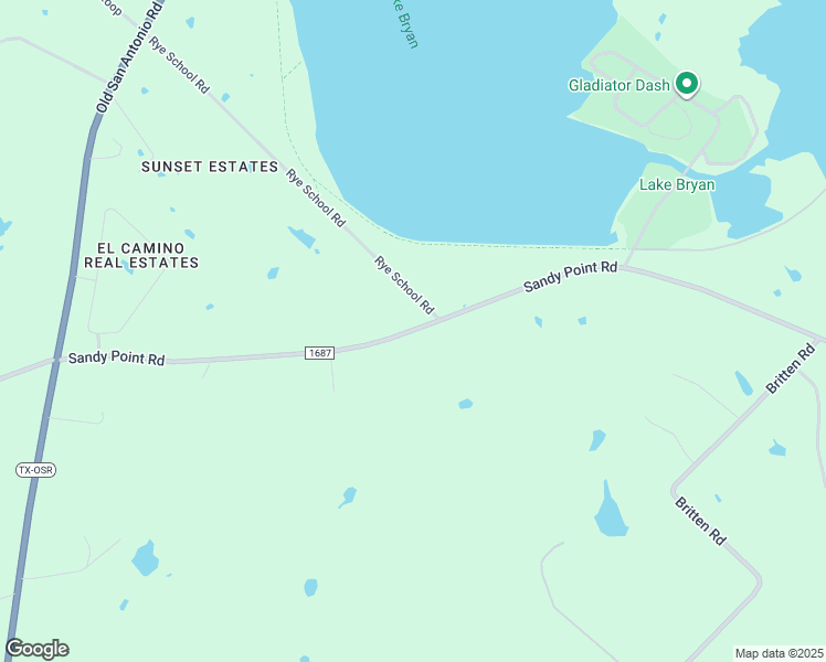 map of restaurants, bars, coffee shops, grocery stores, and more near Farm to Market Road 1687 in Bryan