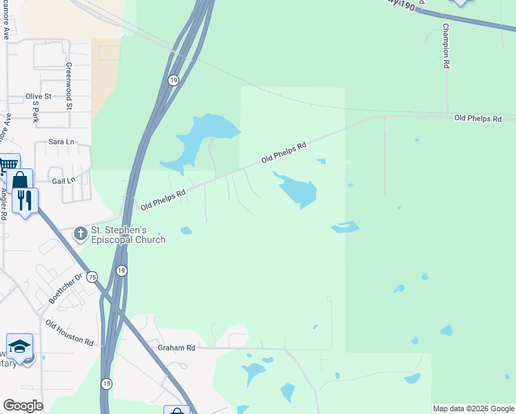 map of restaurants, bars, coffee shops, grocery stores, and more near 662 Old Phelps Road in Huntsville