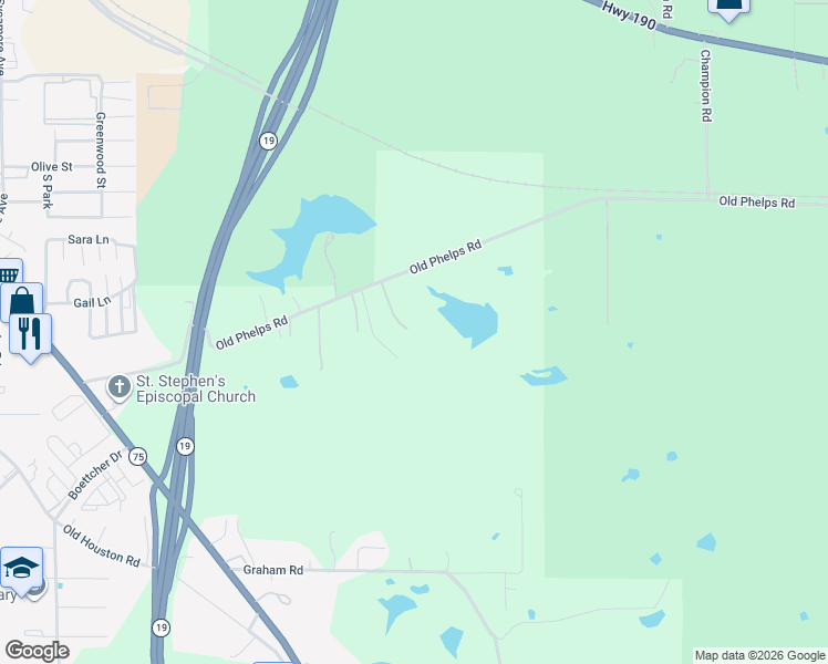 map of restaurants, bars, coffee shops, grocery stores, and more near 662 Old Phelps Road in Huntsville