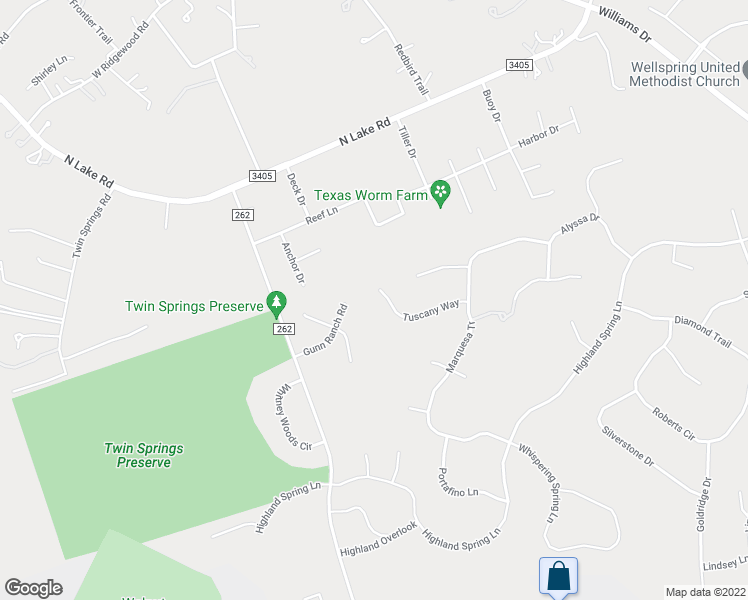 map of restaurants, bars, coffee shops, grocery stores, and more near 133 Tuscany Way in Georgetown