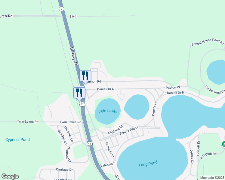 map of restaurants, bars, coffee shops, grocery stores, and more near 5098 Cannon Road in Lake Park