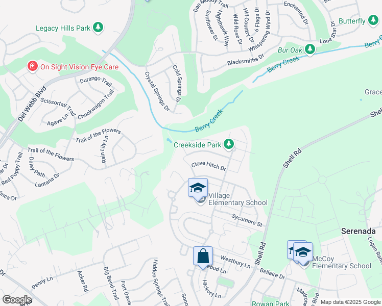 map of restaurants, bars, coffee shops, grocery stores, and more near 428 Sheepshank Drive in Georgetown