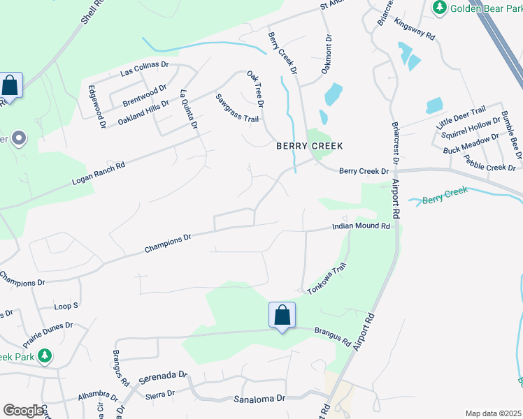 map of restaurants, bars, coffee shops, grocery stores, and more near 223 Champions Drive in Georgetown