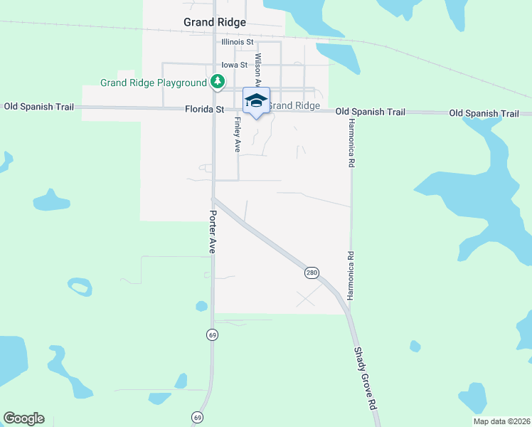 map of restaurants, bars, coffee shops, grocery stores, and more near 1932 Edenfield Drive in Grand Ridge