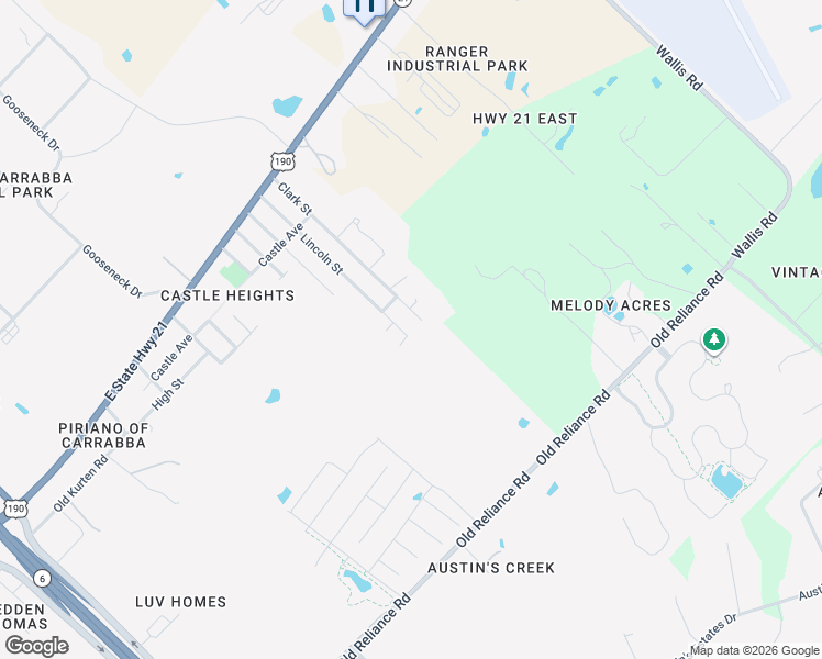 map of restaurants, bars, coffee shops, grocery stores, and more near 1100 Lincoln Street in Bryan