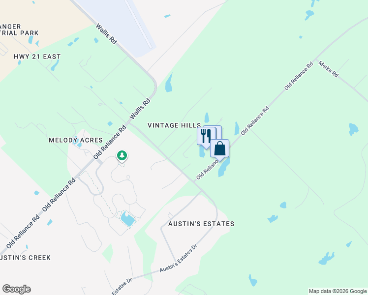 map of restaurants, bars, coffee shops, grocery stores, and more near 4130 Vintage Estates Court in Bryan