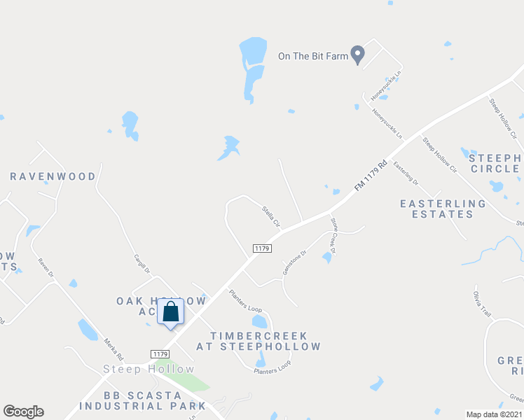 map of restaurants, bars, coffee shops, grocery stores, and more near 7110 Stella Circle in Bryan