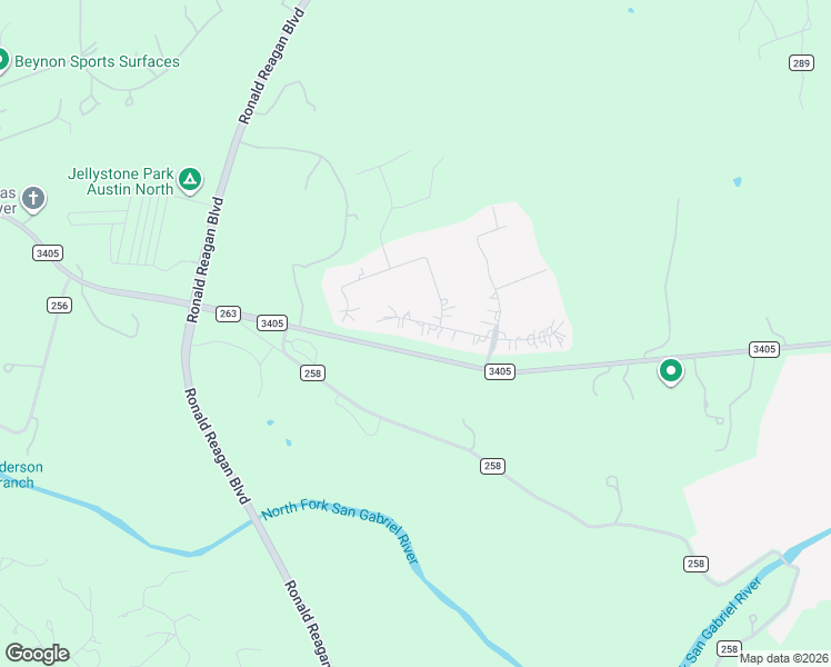 map of restaurants, bars, coffee shops, grocery stores, and more near 205 Aldea Street in Georgetown