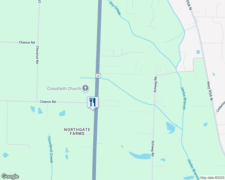 map of restaurants, bars, coffee shops, grocery stores, and more near 5684 U.S. 29 in Molino