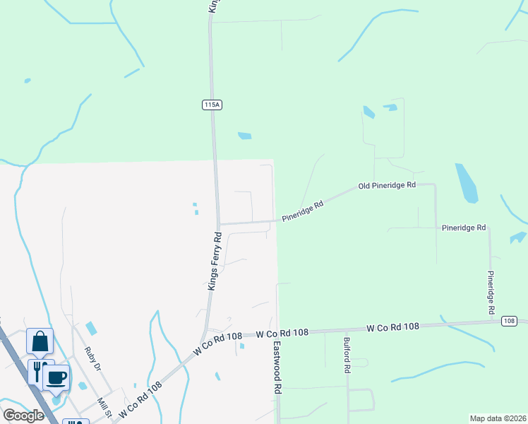 map of restaurants, bars, coffee shops, grocery stores, and more near 37160 Old Pineridge Road in Hilliard