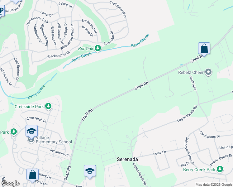 map of restaurants, bars, coffee shops, grocery stores, and more near 1902 Peaceful Porch Way in Georgetown