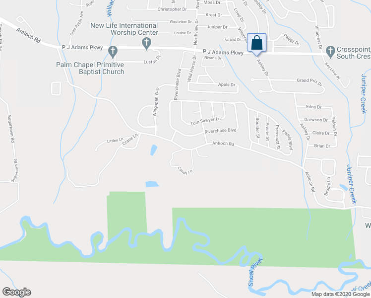 map of restaurants, bars, coffee shops, grocery stores, and more near 4510 Antioch Road in Crestview