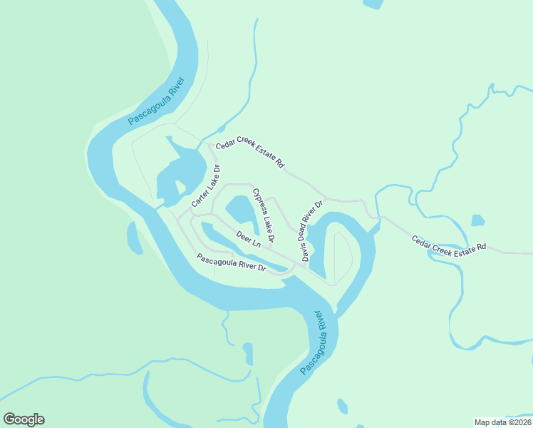 map of restaurants, bars, coffee shops, grocery stores, and more near Cypress Lake Drive in Lucedale