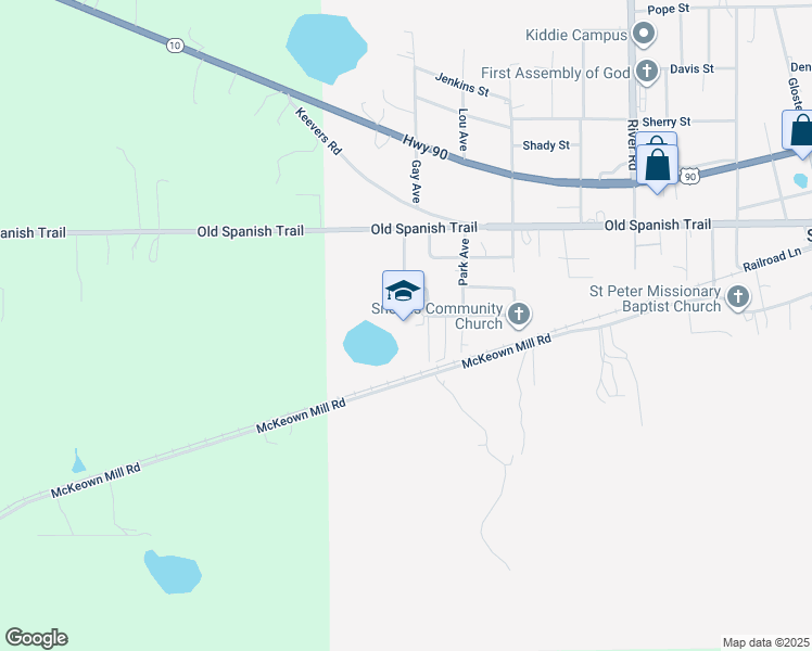 map of restaurants, bars, coffee shops, grocery stores, and more near 1961 Lockey Drive in Sneads