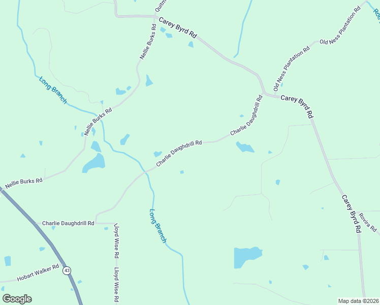 map of restaurants, bars, coffee shops, grocery stores, and more near 196 Charlie Daughdrill Road in Carriere