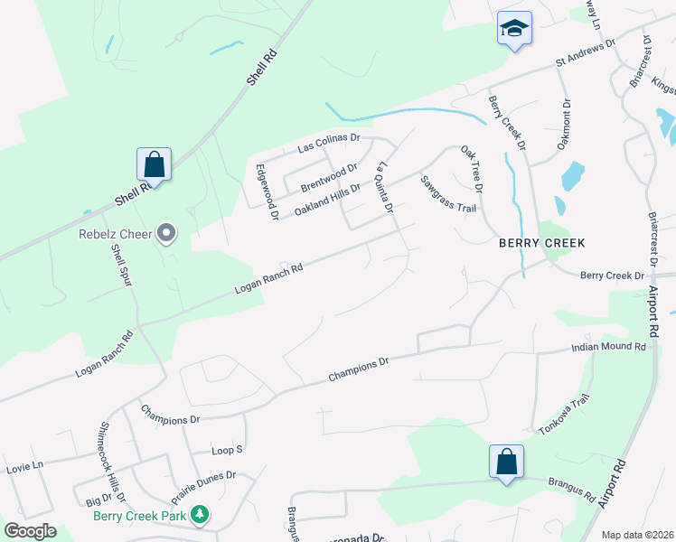 map of restaurants, bars, coffee shops, grocery stores, and more near 444 Logan Ranch Road in Georgetown