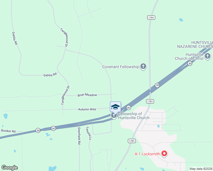 map of restaurants, bars, coffee shops, grocery stores, and more near 39 Timberwilde Drive in Huntsville