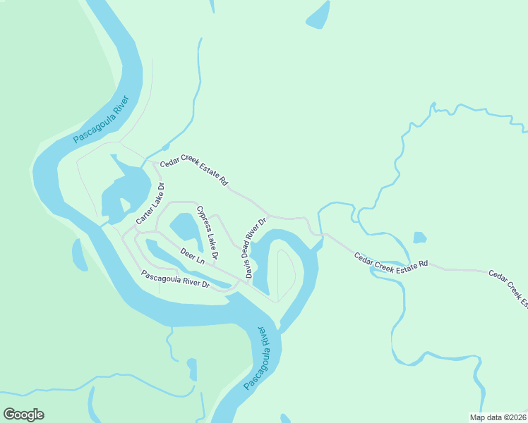 map of restaurants, bars, coffee shops, grocery stores, and more near 72 Cedar Creek Estate Road in Lucedale