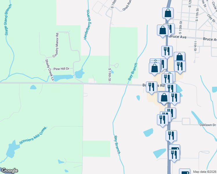map of restaurants, bars, coffee shops, grocery stores, and more near 443 Bob Sikes Road in DeFuniak Springs