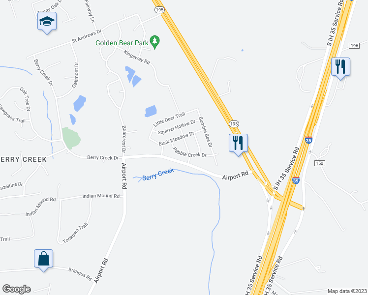 map of restaurants, bars, coffee shops, grocery stores, and more near 30115 Diamond Dove Trail in Georgetown