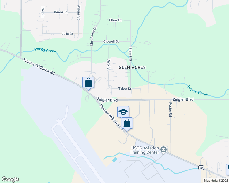 map of restaurants, bars, coffee shops, grocery stores, and more near 8650 Tabor Dr in Mobile