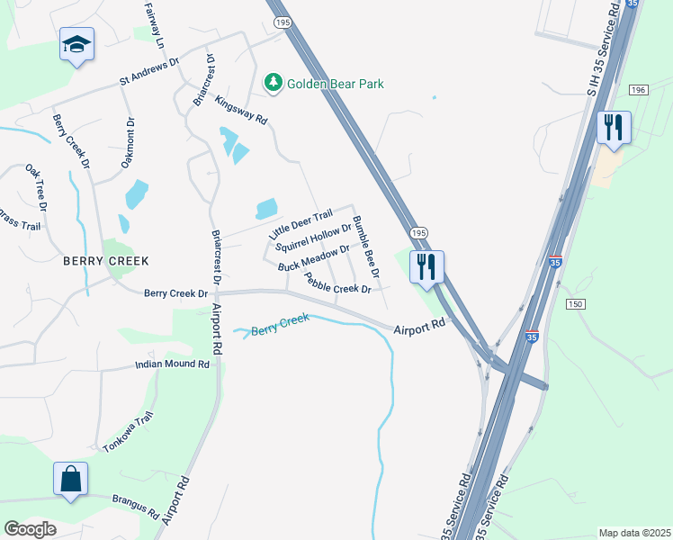 map of restaurants, bars, coffee shops, grocery stores, and more near 30118 Diamond Dove Trail in Georgetown