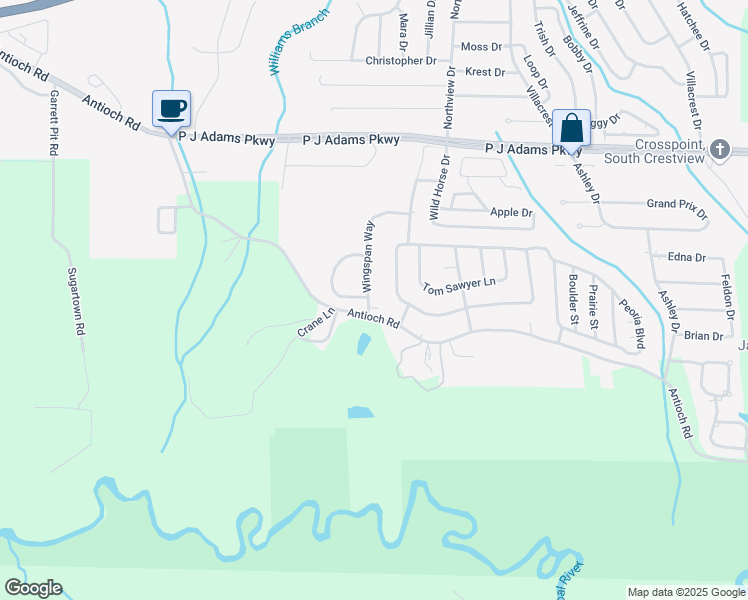 map of restaurants, bars, coffee shops, grocery stores, and more near 622 Wingspan Way in Crestview