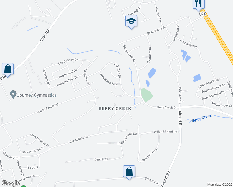 map of restaurants, bars, coffee shops, grocery stores, and more near 30107 Torrey Pines Circle in Georgetown