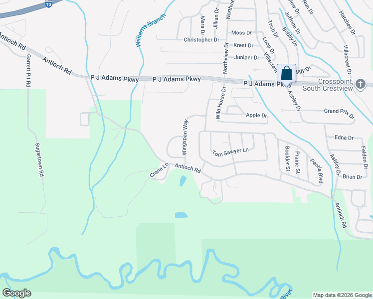 map of restaurants, bars, coffee shops, grocery stores, and more near 598 Wingspan Way in Crestview